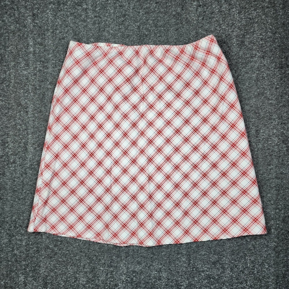 Robyne's Dream A-Line Skirt Women 2X Red White Plaid Made in USA Vintage Style